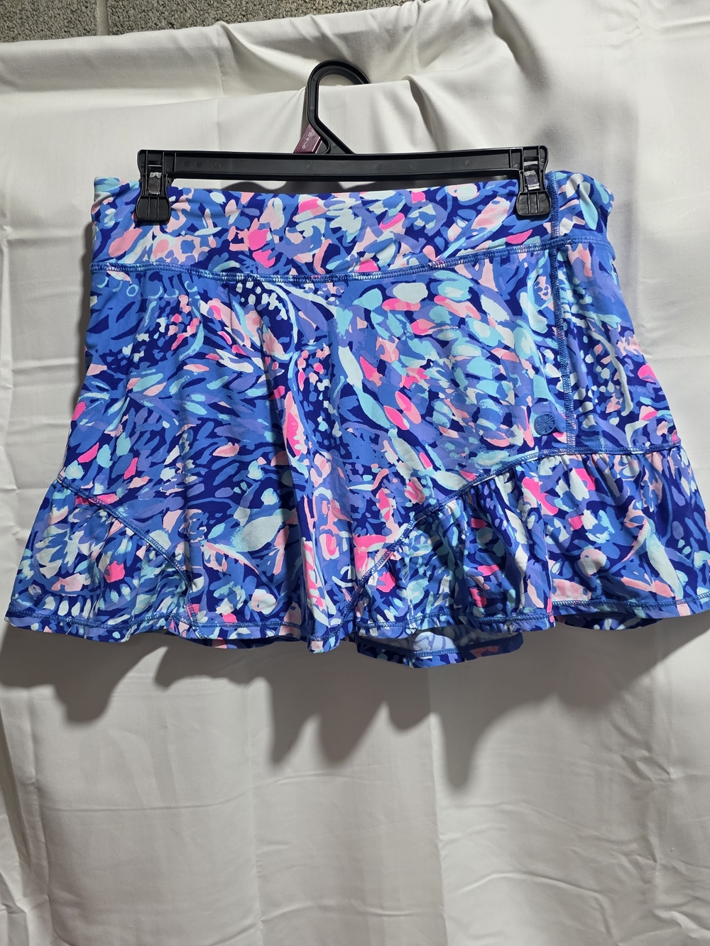 Lilly Pulitzer Blue Floral-Print Ruffle Hem Skort